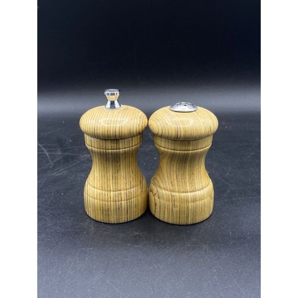 Mr Dudley Staved Wood Pepper Mill & Salt Shaker Unique Rainbow Color Set